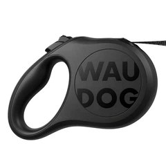 Без бренда Повідець-рулетка для собак WAUDOG R-leash Monochrome Black, XS, до 12 кг, 3 м, світловідбивна стрічка, чорна
