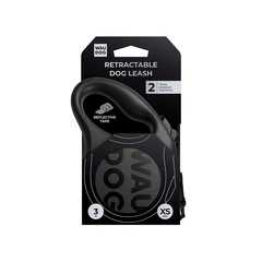 Без бренда Повідець-рулетка для собак WAUDOG R-leash Monochrome Black, XS, до 12 кг, 3 м, світловідбивна стрічка, чорна