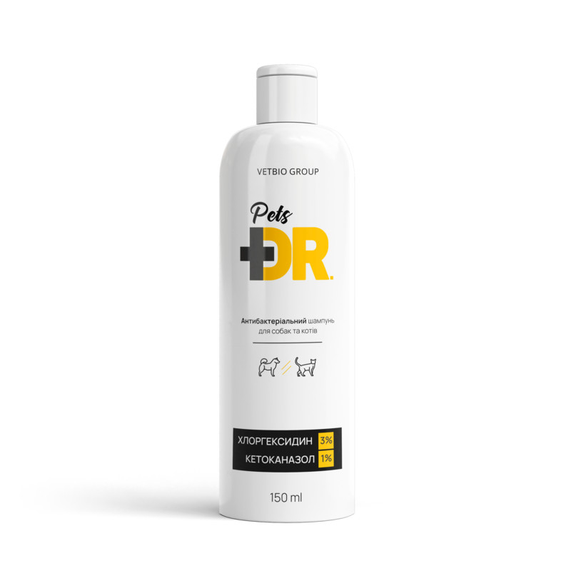 Vetbio (Ветбіо) Dr. Pets Antibacterial Shampoo - Антибактеріальний шампунь з хлоргексидином і кетоконазолом для собак та котів