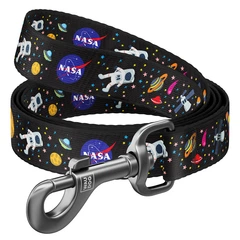 Повідець для собак нейлоновий WAUDOG Nylon, малюнок "NASA", Ш 25 мм, Дов 122 см