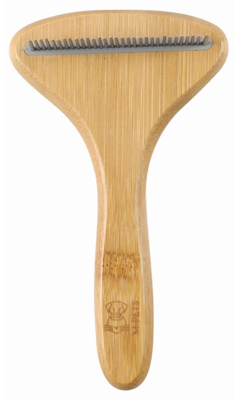 M Pets M-Pets (М-Петс) Bamboo Rake Comb with Rotating Teeth - Гребінець з зубами, що обертаються, з бамбука для собак та котів
