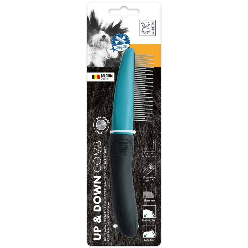M Pets M-Pets (М-Петс) UP & DOWN Comb - Гребінець із зубцями різної висоти для догляду за шерстю собак