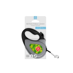 Повідець-рулетка для собак WAUDOG R-leash, малюнок "Авокадо", XS, до 12 кг, 3 м, світловідбиваюча стрічка чорний 8123-0048-01