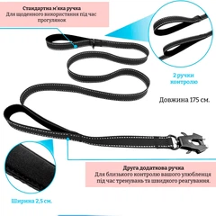 Без бренду Світловідбивний повідець 1,75 м для собак з металевим карабіном жабка помаранчевий