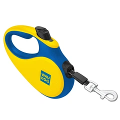 Повідок-рулетка для великих собак до 50 кг WAUDOG R-leash Colors of Freedom синьо-жовта, стрічка 5 м, світловідбивна, розмір L, 383-4020
