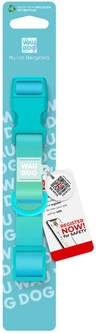 Нашийник для собак нейлоновий WAUDOG Nylon Recycled з QR-паспортом пластикова пряжка-фастекс M Ш 20 мм Дл 28–40 см Блакитний (47012collar)