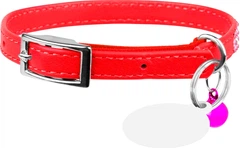 Нашийник Collar WAUCAT GLAMOUR з гумкою, клейовими стразами "Квіточка" Для котів (ширина 9 мм, Довжина 22-30 см) Червоний (32553Collar)
