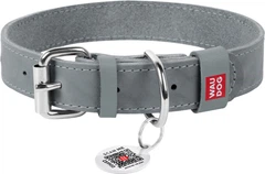 Нашийник для собак шкіряний WAUDOG Classic S Ш 15 мм Дл 27-36 см Сірий (020711Collar)