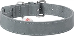 Нашийник для собак шкіряний WAUDOG Classic S Ш 15 мм Дл 27-36 см Сірий (020711Collar)