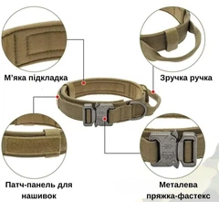 Без бренда Нашийник для собак Harness, нейлоновий з металевою пряжкою-фастекс, L (45-55см) Коричневий (145L-KHAKI)