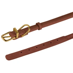 Нашийник для Собак Круглий Шкіряний BronzeDog Premium Crazy Коньячний 9 мм 36-46 см (00244)