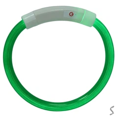 Hit Нашийник для собак що світиться з USB зарядкою, 35 см, водонепроникний, можна вкоротити, Зелений