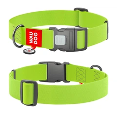 Нашийник для собак водостійкий WAUDOG Waterproof з QR паспортом, пластиковий фастекс, салатовий, розмір XXL, 46-70 см 40 мм (25115)