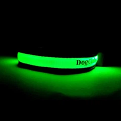 Нейлоновий нашийник для собак DogClub Solar LUX M (40-51 см), що світиться