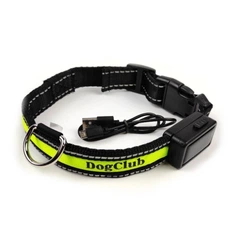 Нейлоновий нашийник для собак DogClub Solar LUX M (40-51 см), що світиться