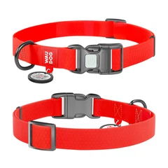 Нашийник для собак водостійкий WAUDOG Waterproof c QR паспортом, пластикова пряжка-фастекс, Ширина 15 мм, Довжина 25-35 см, червоний