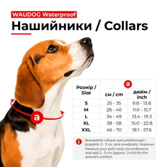 Нашийник для собак водостійкий WAUDOG Waterproof з QR-паспортом, металічна пряжка-фастекс, Ш 25 мм, Дов 38-58 см, червоний