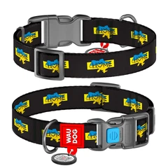 Нашийник WAUDOG Nylon з QR адресником, пластикова пряжка-фастекс "Дім" S (4823089354446)