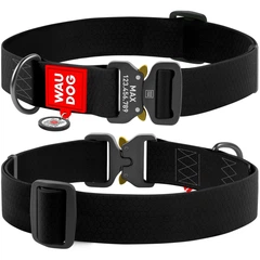 Нашийник для собак WAUDOG Waterproof, метал. пряжка-фастекс, XXL (43-70 см) чорний