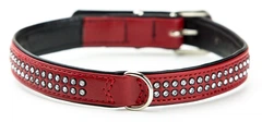 Нашийник зі стразами для собак маленьких порід Swarovski Crystal Mini Collar Nobby M: 17-19 мм, Д 47, ОШ 35-41 см Червоний