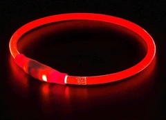 Lock Mat Нашийник для собак з LED підсвіткою з зарядкою USB універсальний Червоний