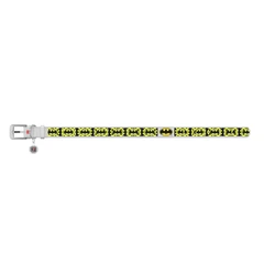 Collar Нашийник для собак шкіряний WAUDOG Design L 25мм/38-49см, c QR-паспортом, "Бетмен 4" DC Comics, білий