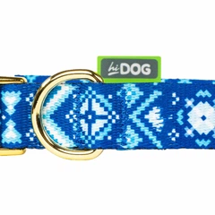 Hi Dog Нашийник HIDOG Вишиванка синя с фастексом золото S 16мм 25-33см (112/1047)