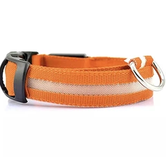 Xtep Нашийник LED світиться для собак і кішок Orange Size S шия 34-41 см ширина 2,5, повна довжина 44 см