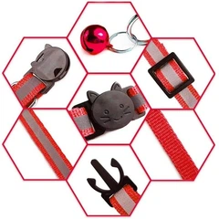Xtep Нашийник для котів та собак "GARFILD" Red Size S