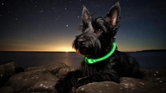 Світлодіодний (LED) нашийник Happet з USB для собак, зелений, 50 см, M (LE12)