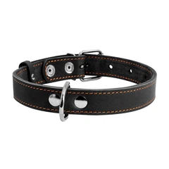Шкіряний нашийник для собак Collar, 48-63 см, чорнийА