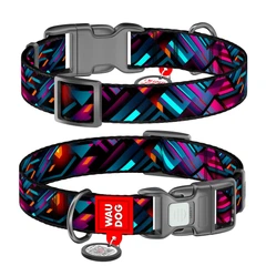 Нашийник WAUDOG Nylon з QR адресником, пластикова пряжка-фастекс "Нескінченні світи" M (4823089375748)