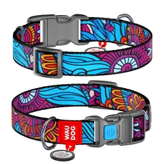 Нашийник WAUDOG Nylon з QR адресником, пластикова пряжка-фастекс "Літо" XL (4823089312750)