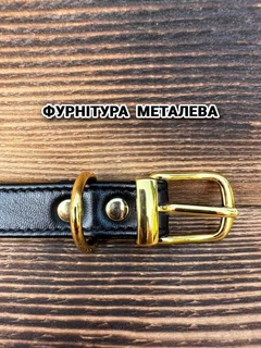 Без бренда Шкіряний нашийник для собак з натуральної шкіри 36-44 см чорний