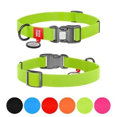 Нашийник для собак водостійкий WAUDOG Waterproof з QR-паспортом, пластикова пряжка-фастекс, Ш 15 мм, Дів 25-35 см, салатовий (27395)