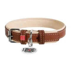 Шкіряний нашийник Collar Waudog Soft без прикрас(коричневий) S Ш15мм,Д27-36см