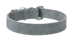Нашийник шкіра 27-36 см 15 мм Waudog Classic Collar сірий для собак