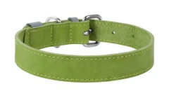 Нашийник шкіра 27-36 см 15 мм Waudog Classic Collar оливковий для собак
