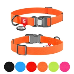 Нашийник для собак водостійкий Waudog Waterproof з QR паспортом/пластикова пряжка-фастекс 25 мм х 34-49 см Помаранчевий (27724 Col)