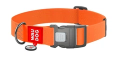 Collar Нашийник для собак водостійкий WAUDOG Waterproof з QR паспортом, пластиковий фастекс, XXL, Ш 40 мм, Дл 46-70 см, помаранчевий