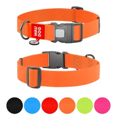 Collar Нашийник для собак водостійкий WAUDOG Waterproof з QR паспортом, пластиковий фастекс, XXL, Ш 40 мм, Дл 46-70 см, помаранчевий
