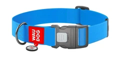 Collar Нашийник для собак водостійкий WAUDOG Waterproof з QR паспортом, пластиковий фастекс, XXL, Ш 40 мм, Дл 46-70 см, блакитний
