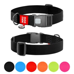 Collar Нашийник для собак водостійкий WAUDOG Waterproof c QR паспортом, пластиковий фастекс, XXL, Ш 40 мм, Дл 46-70 см, чорний