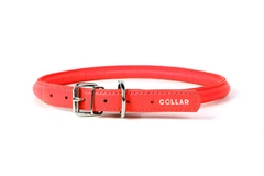 Нашийник шкіряний круглий Collar Гламур 39-47 см 10 мм червоний