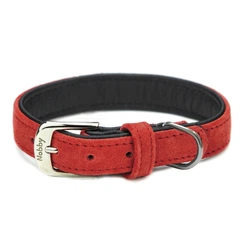 Замшевий нашийник для собак Velours Collar Nobby S: 17-19 мм, Д 37 см, ОШ 30-35 см Червоний
