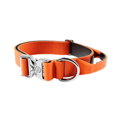 Тактичний нашийник для собак з ручкою та платиновим замком BullyBillows Combat Collar Handle Platinum 4 cm S: 40 мм, ОШ 40-50 см Помаранчевий