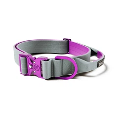Полегшений тактичний нашийник з ручкою для собак BullyBillows Lighter Combat Collar Handle 4 cm XS: 40 мм, ОШ 38-45 см Сірий