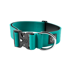 Тактичний широкий нашийник для собак BullyBillows Combat Collar No Handle 5 cm M: 50 мм, ОШ 35-48 см Бірюзовий
