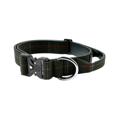 Бойовий широкий нашийник для собак з чутливою шкірою BullyBillows Tweed Combat Collar Handle 5 cm XL: 50 мм, ОШ 56-73 см Зелений