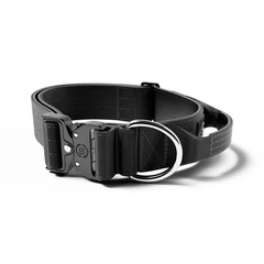Тактичний широкий нашийник із ручкою для собак BullyBillows Combat Collar Handle 5 cm M: 50 мм, ОШ 43-58 см Чорний